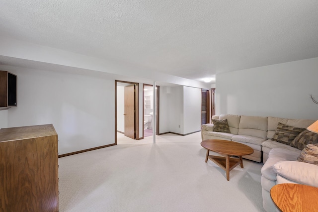 17915 17th Ave N, Plymouth, MN 55447 - living area with light carpet, baseboards, and a textured ceiling