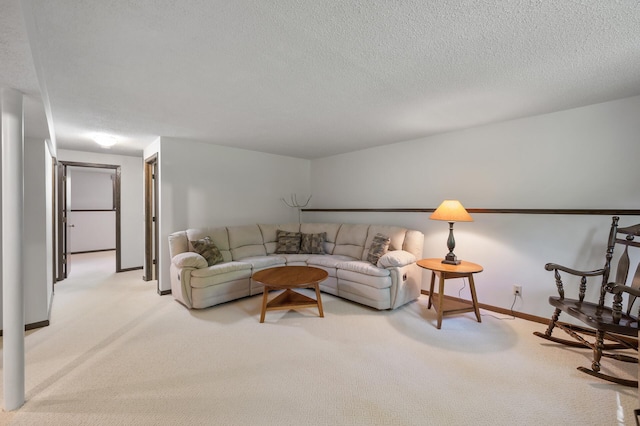 17915 17th Ave N, Plymouth, MN 55447 - living area with carpet flooring, a textured ceiling, and baseboards