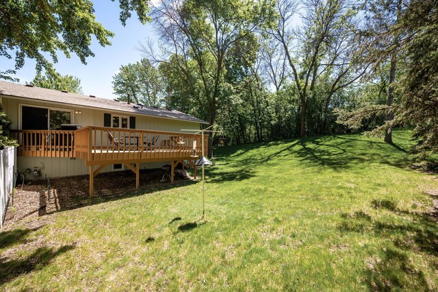 17915 17th Ave N, Plymouth, MN 55447 - view of grassy yard featuring a wooden deck