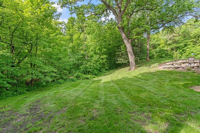 8150 Wildwood Rd, Laketown Twp, MN 55387 - view of green lawn with a view of trees