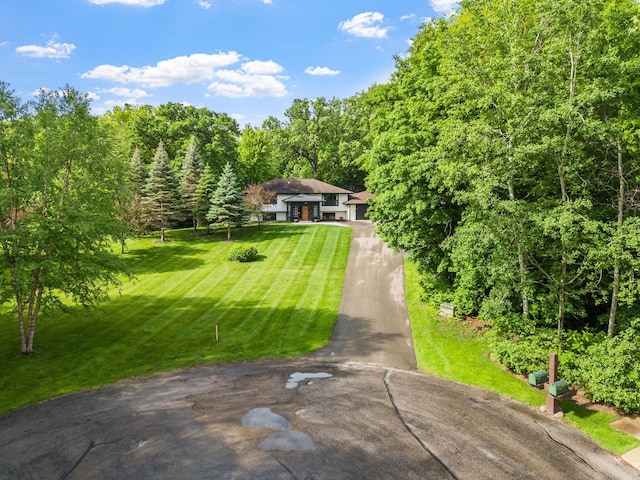 8150 Wildwood Rd, Laketown Twp, MN 55387 - view of front of home with a front yard and asphalt driveway