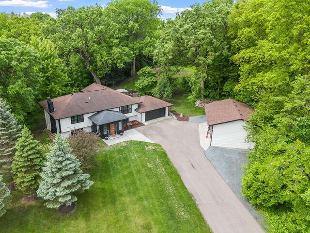 8150 Wildwood Rd, Laketown Twp, MN 55387 - view from above of property with a forest