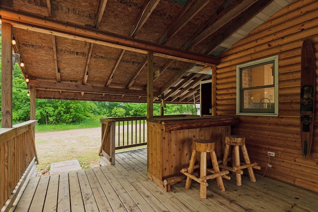218 9 1/4 Ave, Turtle Lake, WI 54004 - view of wooden terrace
