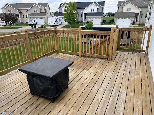 1095 Parkway Ln, West Fargo, ND 58078 - wooden terrace featuring a residential view and a yard