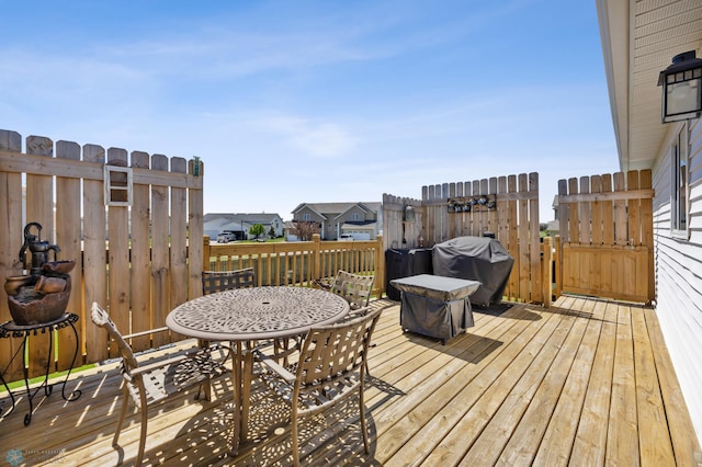 1095 Parkway Ln, West Fargo, ND 58078 - wooden terrace featuring a grill