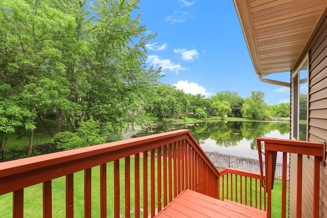 10432 102nd Pl, Maple Grove, MN 55369 - deck featuring a water view and view of scattered trees