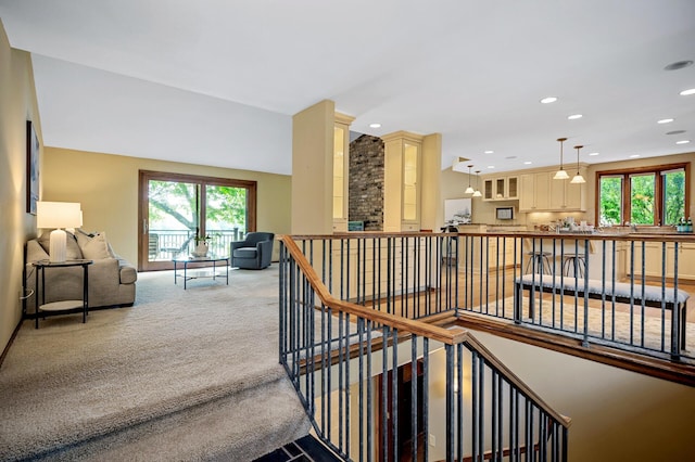 451 Reflection Rd, Apple Valley, MN 55124 - stairway with carpet floors and recessed lighting