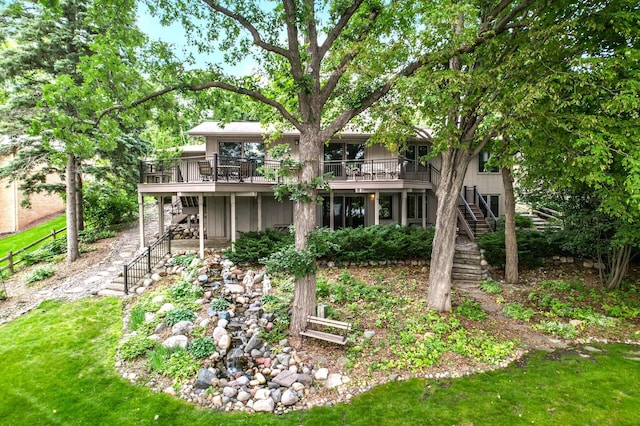 451 Reflection Rd, Apple Valley, MN 55124 - rear view of house with stairs and a deck