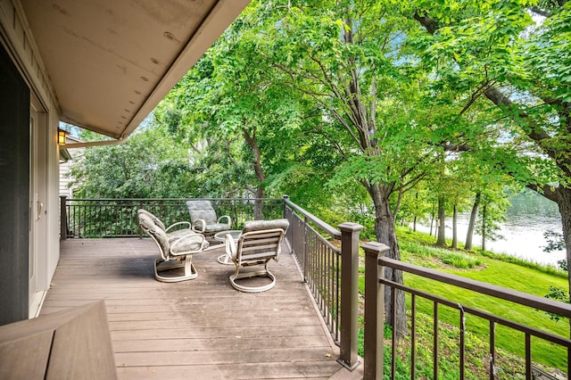 451 Reflection Rd, Apple Valley, MN 55124 - wooden terrace featuring a water view