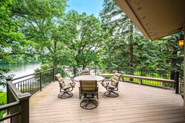 451 Reflection Rd, Apple Valley, MN 55124 - wooden terrace with a water view
