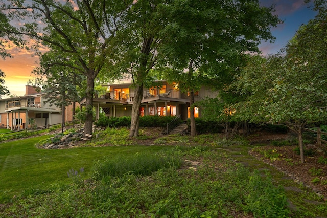 451 Reflection Rd, Apple Valley, MN 55124 - back of house with a lawn and a deck