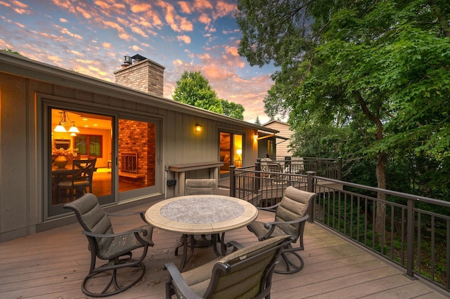 451 Reflection Rd, Apple Valley, MN 55124 - wooden deck featuring outdoor dining area