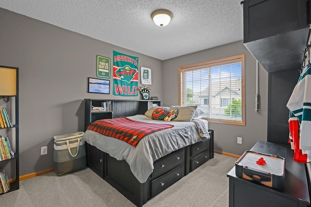 367 Ojibway Path, Lino Lakes, MN 55014 - bedroom with baseboards, carpet floors, and a textured ceiling