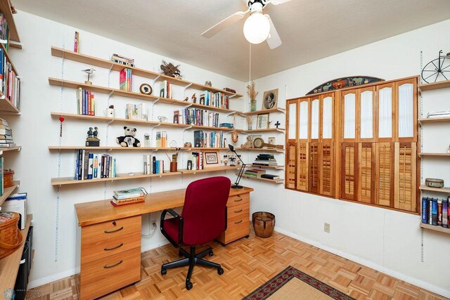 1209 5th St N, Fargo, ND 58102 - office featuring a ceiling fan and baseboards
