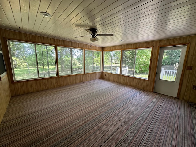 14390 Sperry Lake Rd, Harrison Twp, MN 56209 - unfurnished sunroom with wooden walls