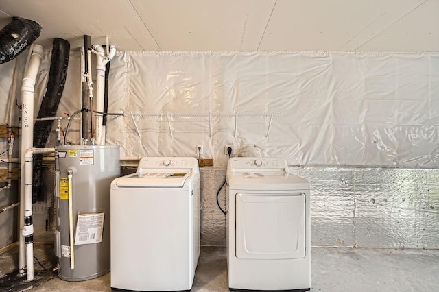 39685 Fallbrook Ave, North Branch, MN 55056 - laundry room featuring water heater and independent washer and dryer