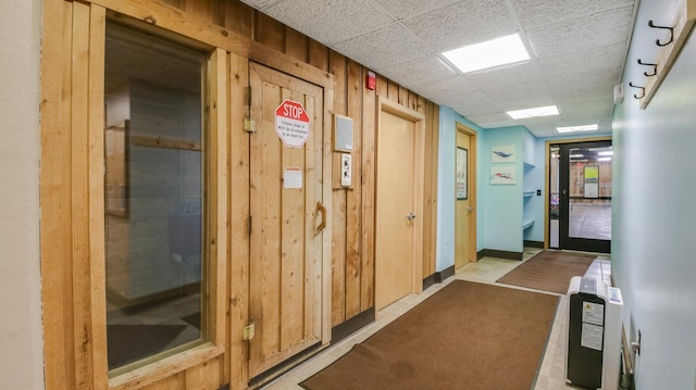 3015 Aspen Ter, Scott Twp, WI 54830 - corridor with a sauna and a paneled ceiling