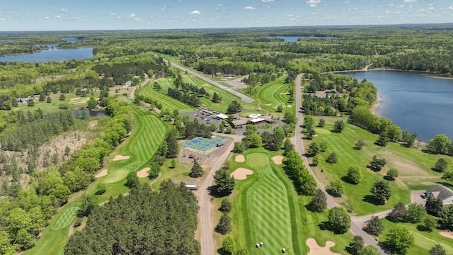 3015 Aspen Ter, Scott Twp, WI 54830 - bird's eye view of a large body of water, a heavily wooded area, and a golf club
