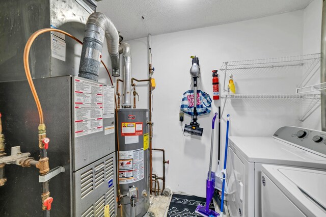2225 Ranchview Ln N Unit 1, Plymouth, MN 55447 - laundry area with water heater, separate washer and dryer, and heating unit