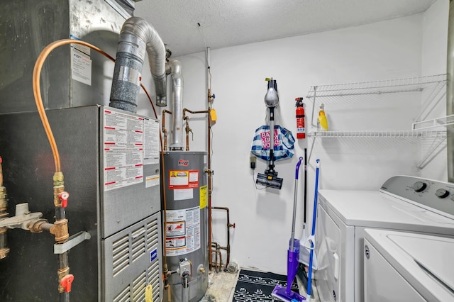 2225 Ranchview Ln N Unit 1, Plymouth, MN 55447 - washroom featuring water heater, separate washer and dryer, and heating unit