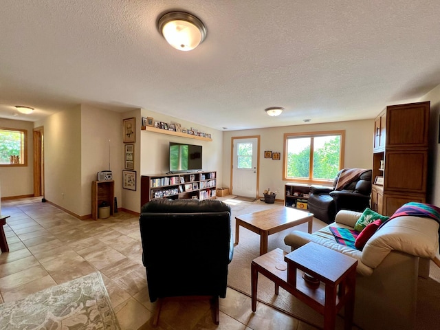 2774 Pine Ridge Blvd, Red Wing, MN 55066 - living room featuring a textured ceiling and baseboards