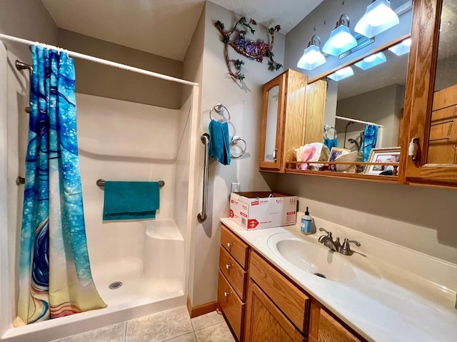 964 Aurora Cir, Red Wing, MN 55066 - full bathroom with a stall shower, tile patterned floors, and vanity