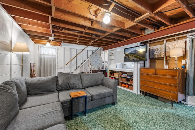 4065 Jersey Ave N, Crystal, MN 55427 - finished basement featuring stairs and carpet