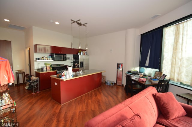 5601 Smetana Dr Unit 518, Minnetonka, MN 55343 - home office featuring dark wood-style flooring and recessed lighting