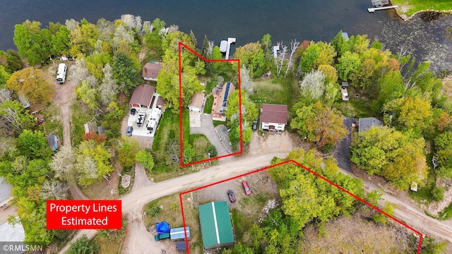 66893 185th Pl, Jacobson, MN 55752 - aerial overview of property's location with a nearby body of water and property parcel outlined