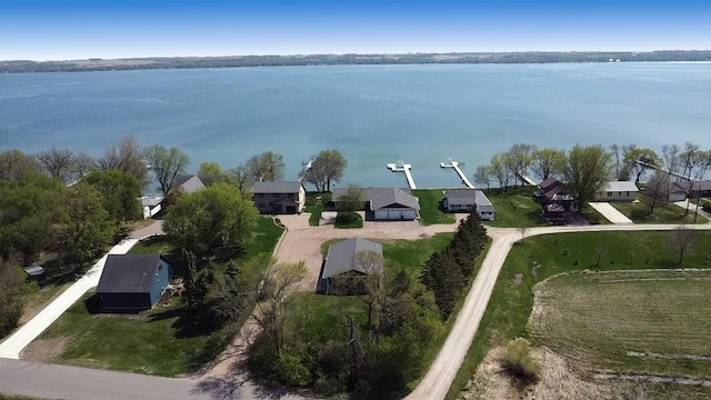 25797 Silver Beach Rd, Minnewaska Twp, MN 56334 - aerial view of residential area with a large body of water