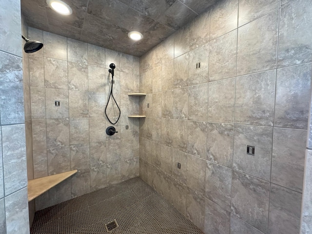 25797 Silver Beach Rd, Minnewaska Twp, MN 56334 - full bathroom featuring a tile shower