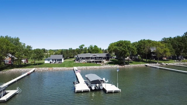 25797 Silver Beach Rd, Minnewaska Twp, MN 56334 - dock with a water view