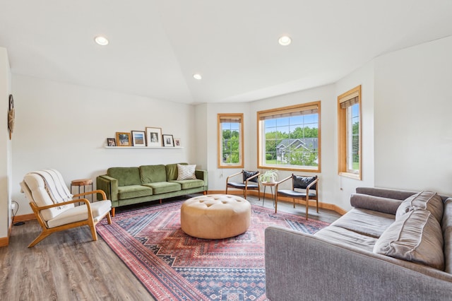 30259 Fox Run Rd, Stacy, MN 55079 - living area featuring wood finished floors, baseboards, and recessed lighting