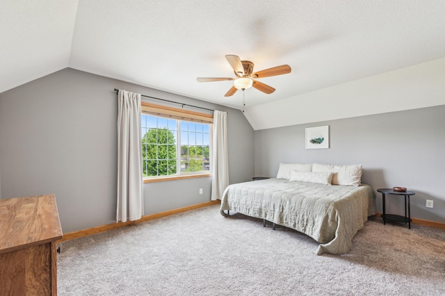 30259 Fox Run Rd, Stacy, MN 55079 - bedroom with lofted ceiling, carpet flooring, baseboards, and ceiling fan