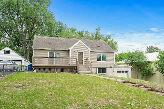 469 Little Canada Rd E, Little Canada, MN 55117 - view of front facade featuring a wooden deck and roof with shingles