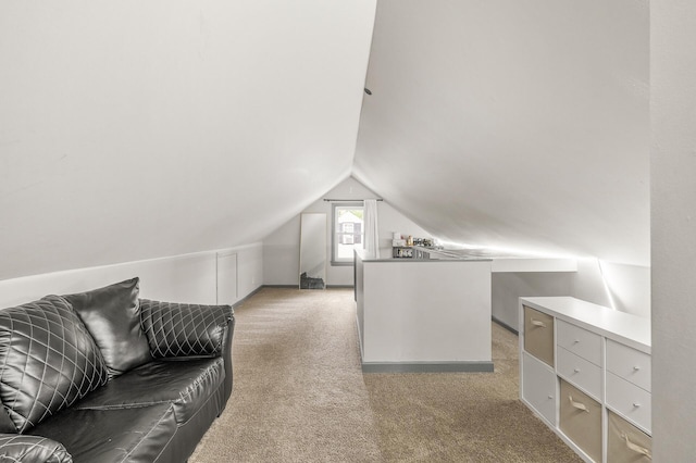 469 Little Canada Rd E, Little Canada, MN 55117 - home office featuring light carpet and lofted ceiling