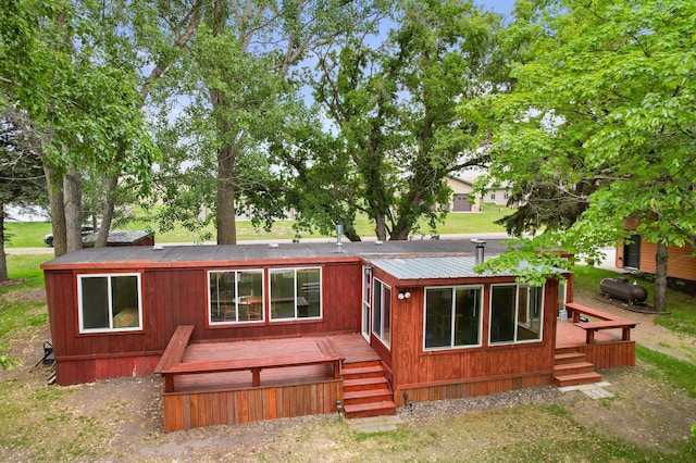 24505 Twilight Ln, Lida Twp, MN 56572 - back of house with a deck