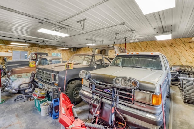 24505 Twilight Ln, Lida Twp, MN 56572 - garage featuring wooden walls