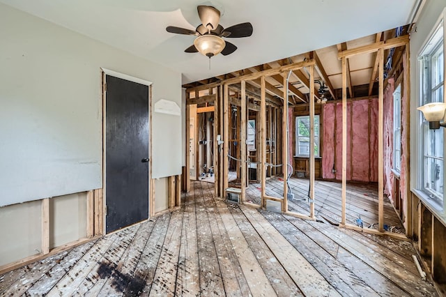 583 Cromwell Ave, Saint Paul, MN 55104 - miscellaneous room with a ceiling fan and hardwood / wood-style floors