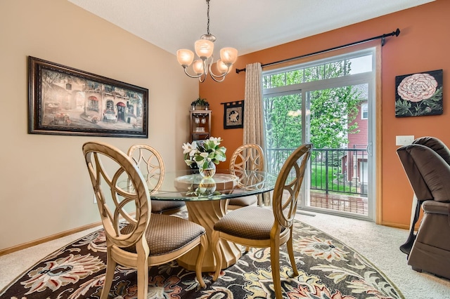 3661 Hazel Trl Unit H, Woodbury, MN 55129 - dining area featuring carpet floors, a chandelier, and baseboards