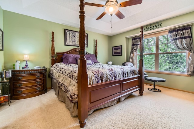 3661 Hazel Trl Unit H, Woodbury, MN 55129 - carpeted bedroom with a raised ceiling, ceiling fan, and baseboards