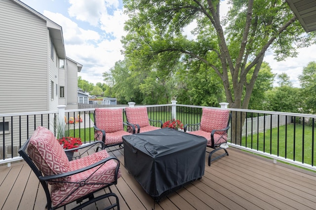 8821 Jonquil Ln N, Maple Grove, MN 55369 - deck featuring a lawn and a grill