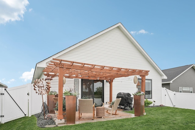 25822 Emerson Ct, Wyoming, MN 55092 - back of property with a gate, a patio area, and a pergola