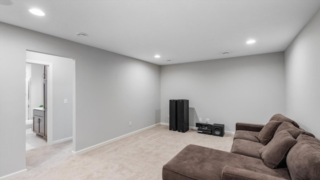 6455 Timber Arch Dr, Chaska, MN 55318 - living area featuring light colored carpet, recessed lighting, and baseboards