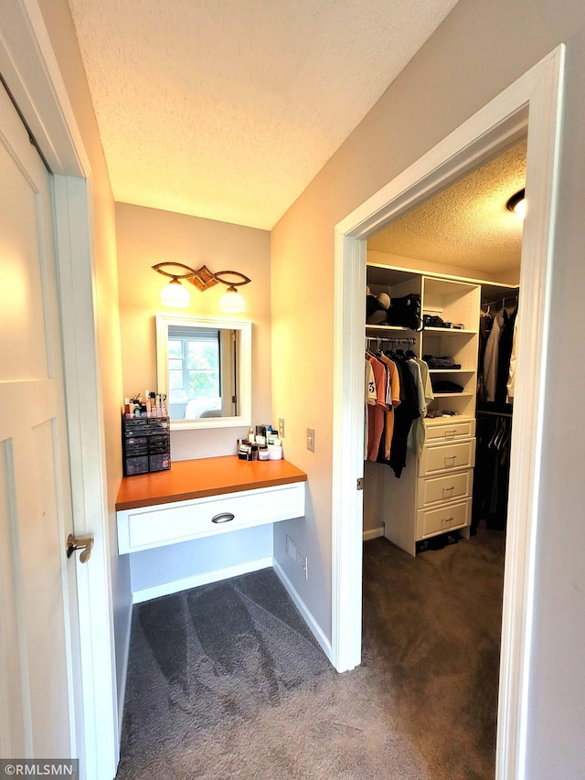 10402 Indiana Ave N, Brooklyn Park, MN 55443 - bathroom featuring a textured ceiling, baseboards, and a walk in closet