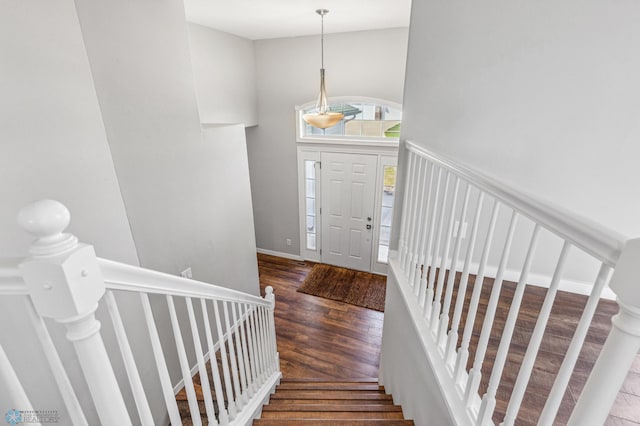 1586 Baywood Dr, Fargo, ND 58078 - entryway with wood finished floors and stairs