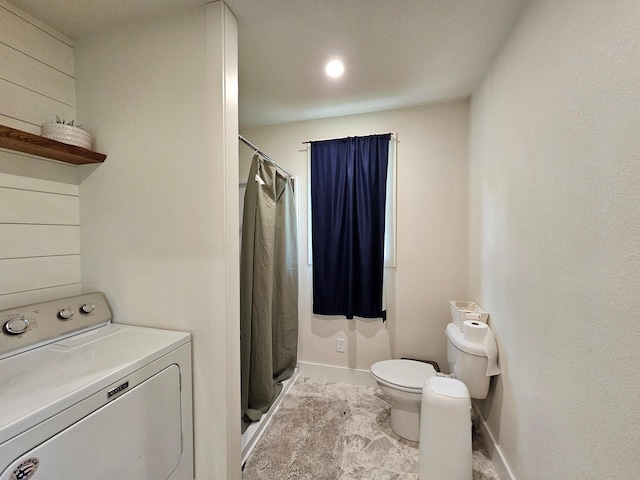 2032 70th Ave, Altona Twp, MN 56164 - full bathroom with washer / clothes dryer and a stall shower