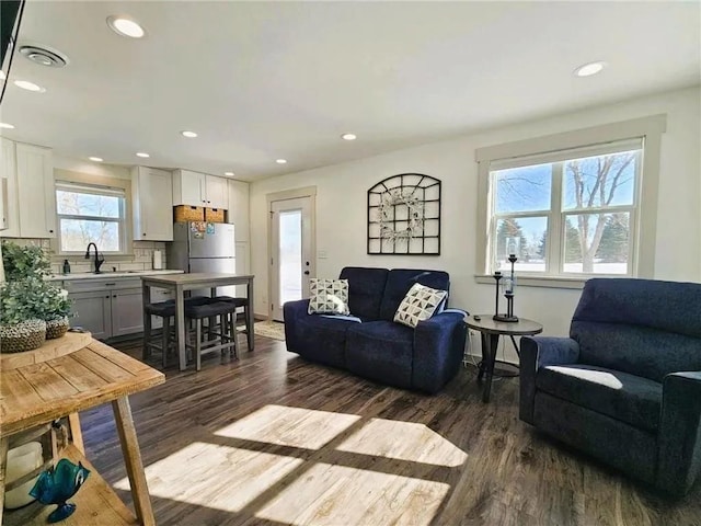 2011/2 10th Ave SE, Pipestone, MN 56164 - living area with dark wood-type flooring and recessed lighting