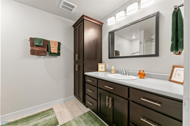 3784 Bell Blvd E, West Fargo, ND 58078 - full bath with vanity, baseboards, and wood finished floors