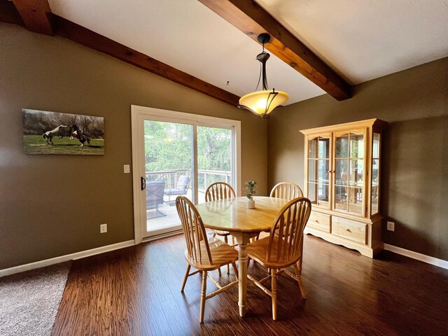 17300 Baseline Ave, Sand Creek Twp, MN 55352 - dining room featuring dark wood-type flooring and baseboards
